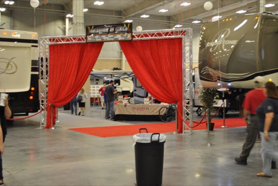RVs and visitors on the show floor